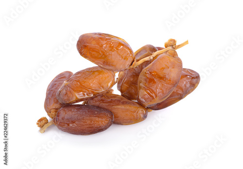 Canvas Print bunch of dates fruit on white background