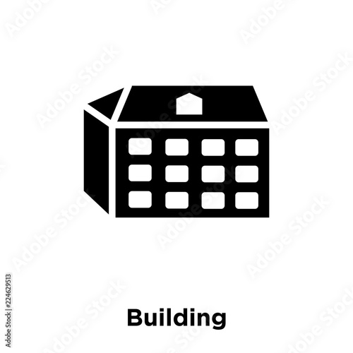 Building icon vector isolated on white background, logo concept of Building sign on transparent background, black filled symbol