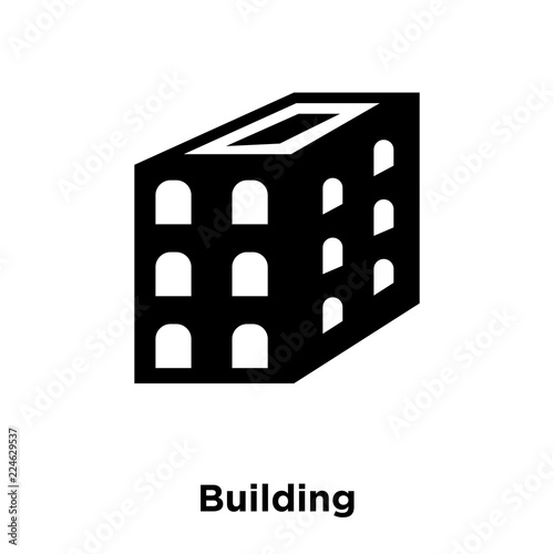 Building icon vector isolated on white background, logo concept of Building sign on transparent background, black filled symbol