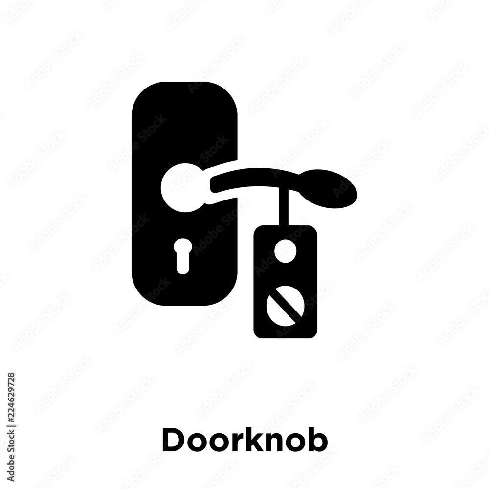 Doorknob icon vector isolated on white background, logo concept of Doorknob sign on transparent background, black filled symbol Doorknob icon vector isolated on white background, logo concept of Doorknob sign on transparent background, black filled symbol