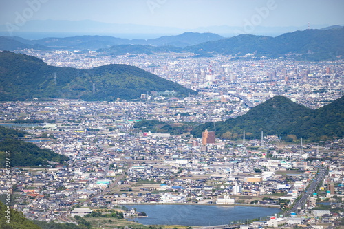 Citydcape of Takamatsu city in the Sanuki plain,Shikoku,Japan