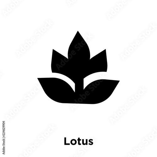 Lotus icon vector isolated on white background, logo concept of Lotus sign on transparent background, black filled symbol