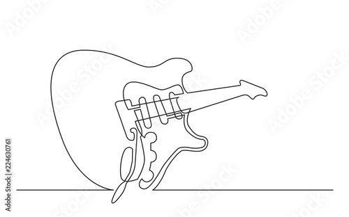 Photos continuous line drawing of electric guitar with three single coil pickups