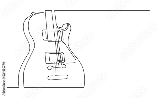 continuous line drawing of electric guitar with two humbuckers
