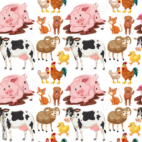 Animals on seamless background