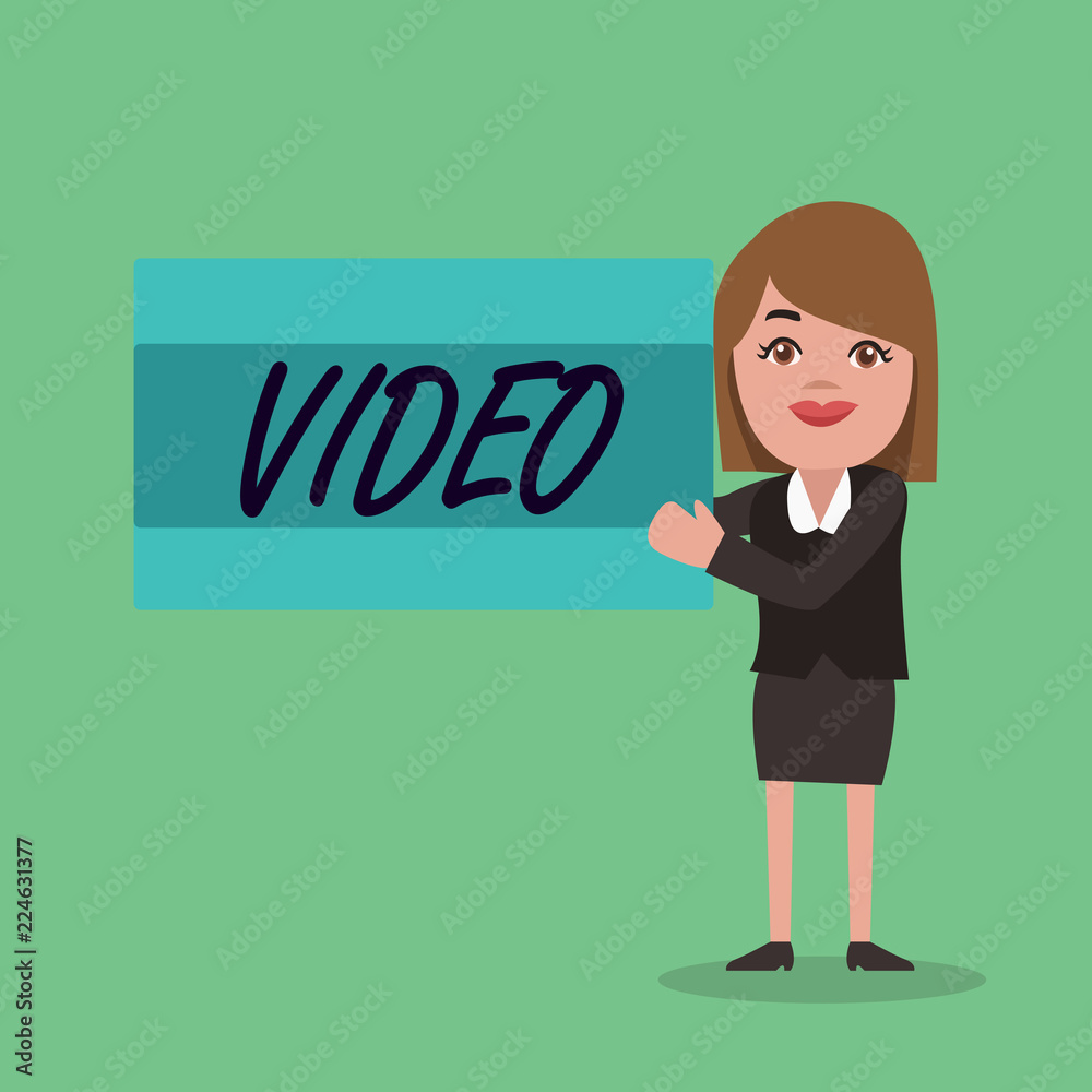 Text sign showing Video. Conceptual photo recording reproducing or broadcasting of moving visual images.