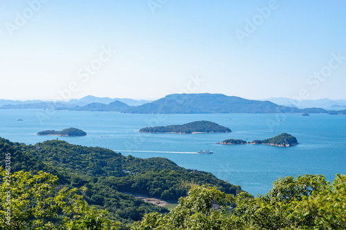Landscape of islands on the Seto Inland Sea,Takamatsu city,Shikoku,Japan photo