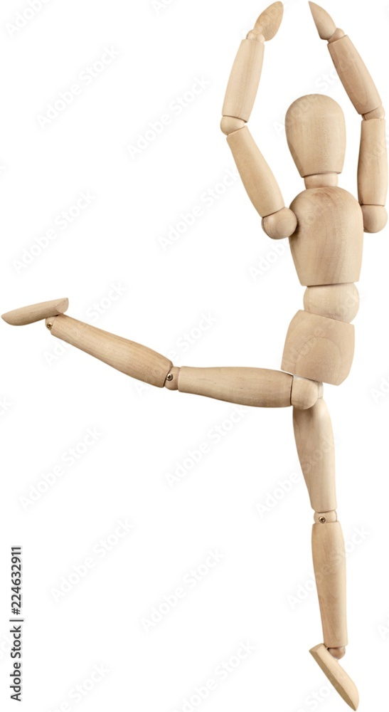Wooden mannequin in a ballet pose Stock Photo