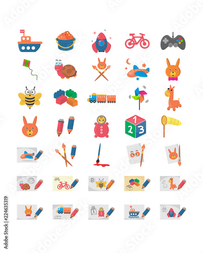 kids toy icon set image vector icon logo symbol set