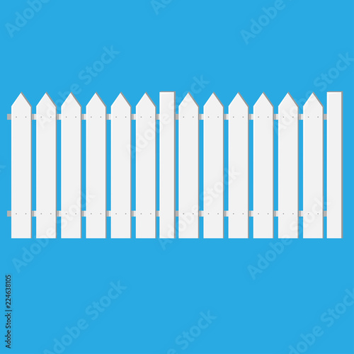 Wooden fence. section. vector illustration