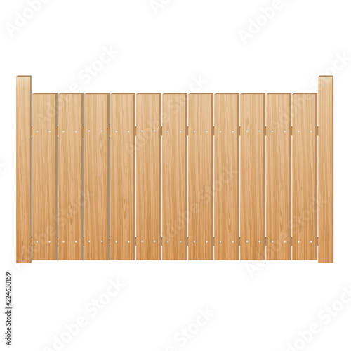 Wooden fence. section. vector illustration
