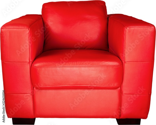 Red Leather Armchair - Isolated © BillionPhotos.com