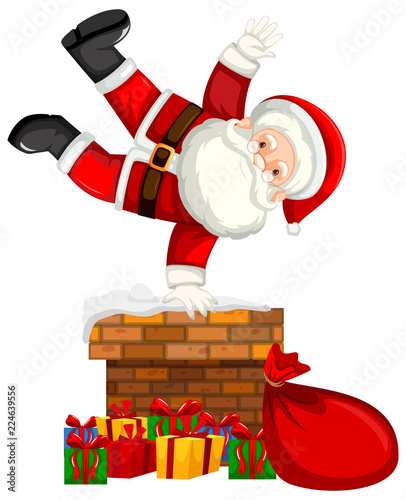 Santa on chimney scene