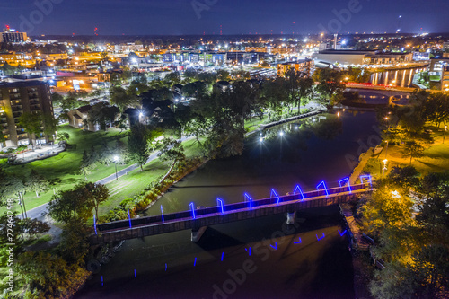 downtown Lansing Michigan bridge night photo photo