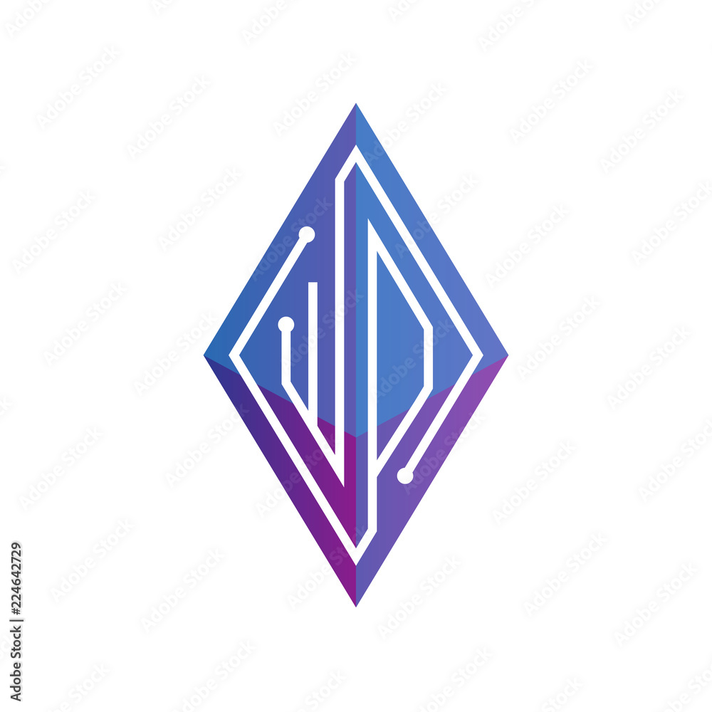 WO Initial letter block chain logo icon vector template. Looping mono line circuit letter on rhombus cube logo WO Initial letter block chain logo icon vector template. Looping mono line circuit letter on rhombus cube logo