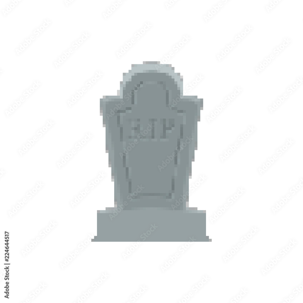 Grave pixel art. Tomb 8 bit. Gravestone Halloween. RIP Cemetery vector illustration Grave pixel art. Tomb 8 bit. Gravestone Halloween. RIP Cemetery vector illustration
