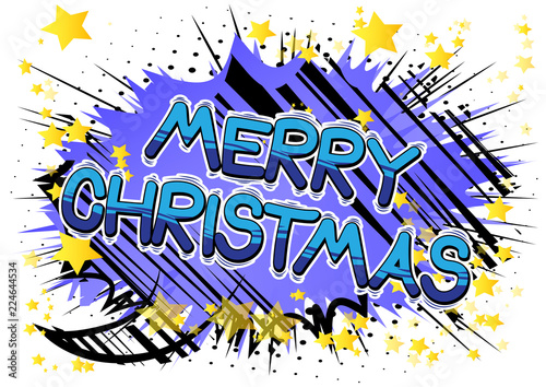 Merry Christmas - Vector illustrated comic book style phrase.