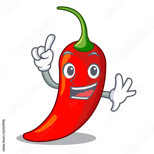 Finger red chili pepper isolated on mascot