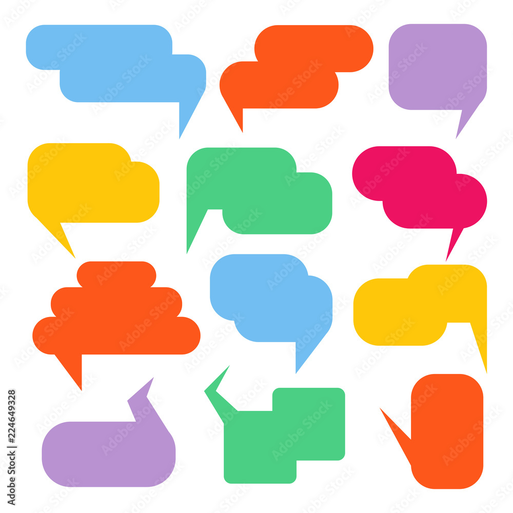 colorful speech bubble set
