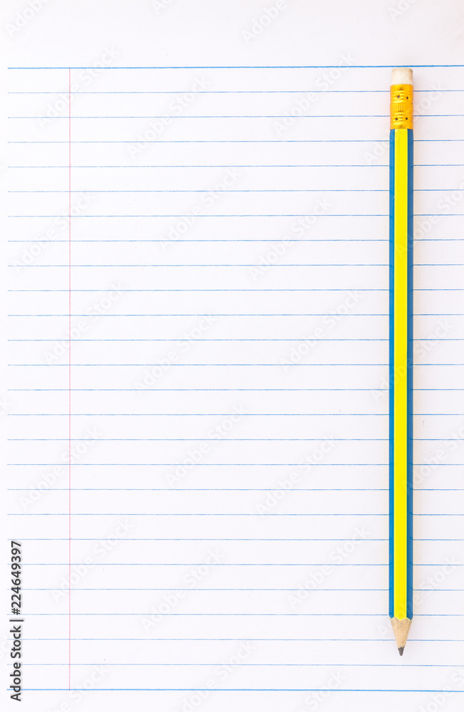 Notebook Paper Background with pencil Notebook Paper Background with pencil