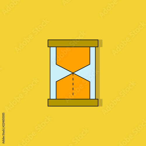 sand clock icon on yellow background