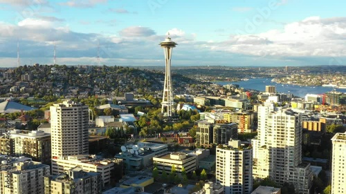 Aerial footage collection of Seattle Washington USA photo