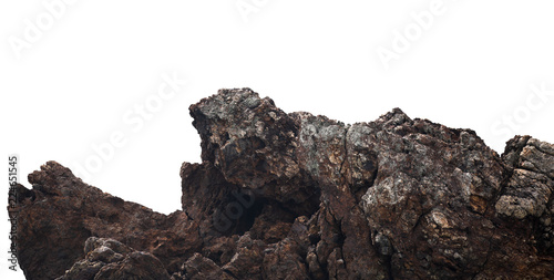 cliffs rock on the mountain by the sea on white background