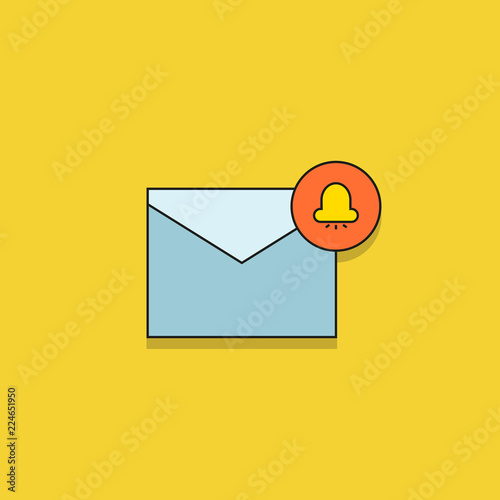 alert mail icon in yellow background