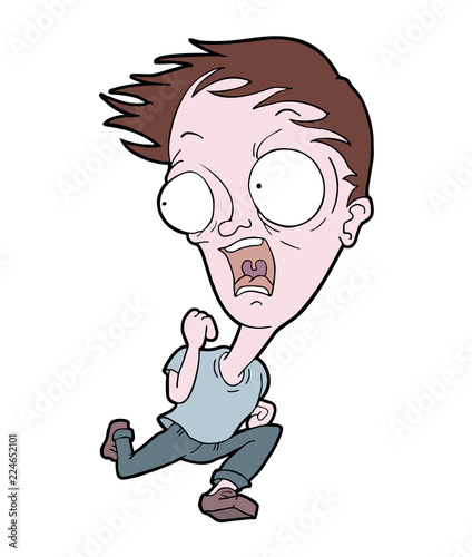 scared man scaping