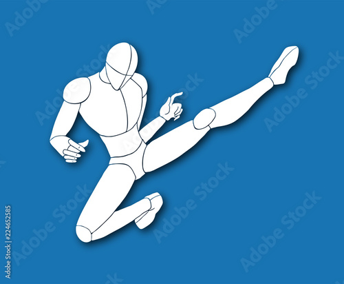 kick fighter illustration