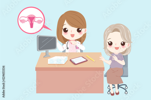 doctor with woman menopause concept