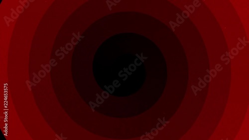Red Dot Spiral Transition (Archival Film Grain Texture)