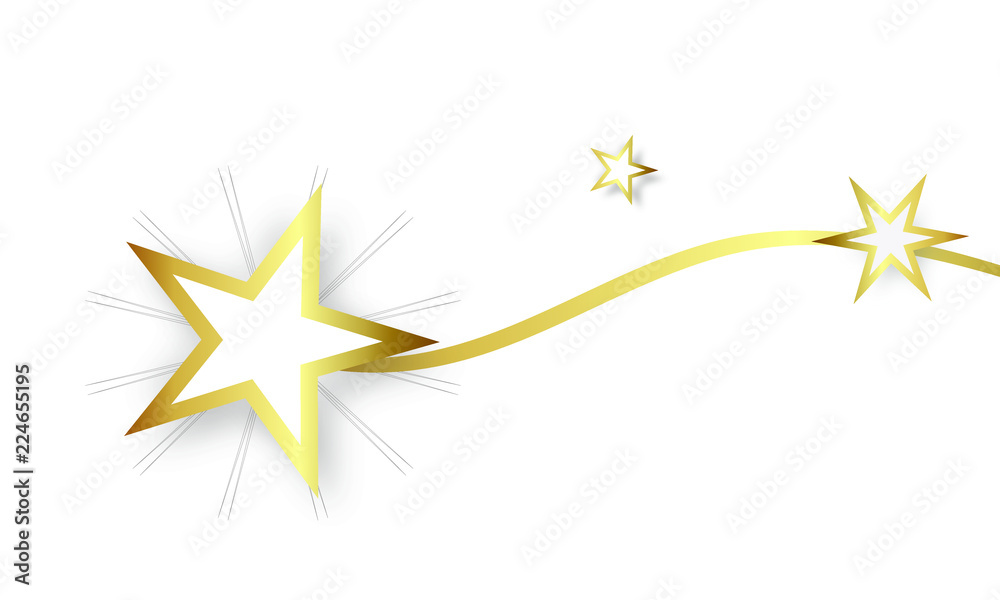 Stern Band Banner Welle Gold Stern Band Banner Welle Gold