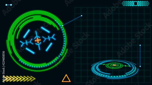 Futuristic HUD interface el...