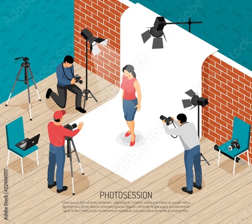 Photo Session Isometric Composition 