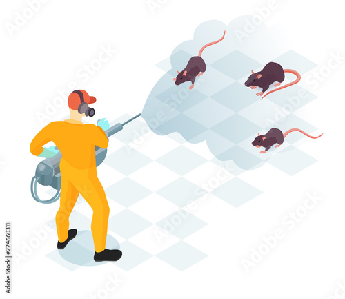 Domestic Disinfection Isometric Illustration