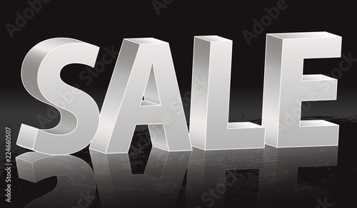 Black Sale. Poster to announce the sales with the word sale drawn in 3d. The file contains gradient meshes and opacity masks.