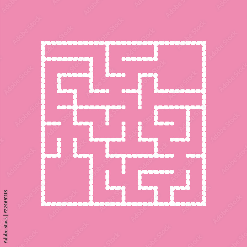 White square labyrinth with entrance and exit. An interesting game for children. A simple flat vector illustration isolated on a colored background. With a place for your drawings. White square labyrinth with entrance and exit. An interesting game for children. A simple flat vector illustration isolated on a colored background. With a place for your drawings.