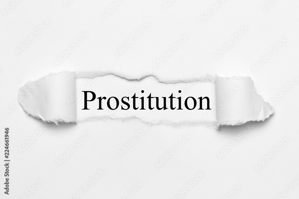 Prostitution auf weißen gerissenen Papier Prostitution auf weißen gerissenen Papier