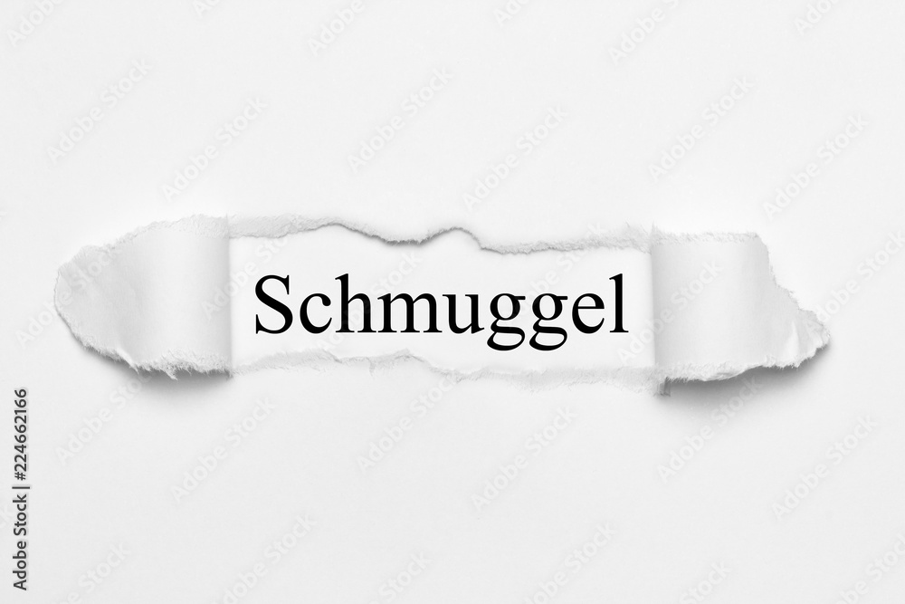 Schmuggel auf weißen gerissenen Papier Schmuggel auf weißen gerissenen Papier