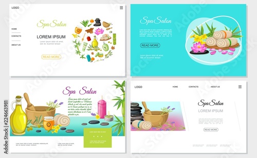 Flat Spa Salon Websites Set