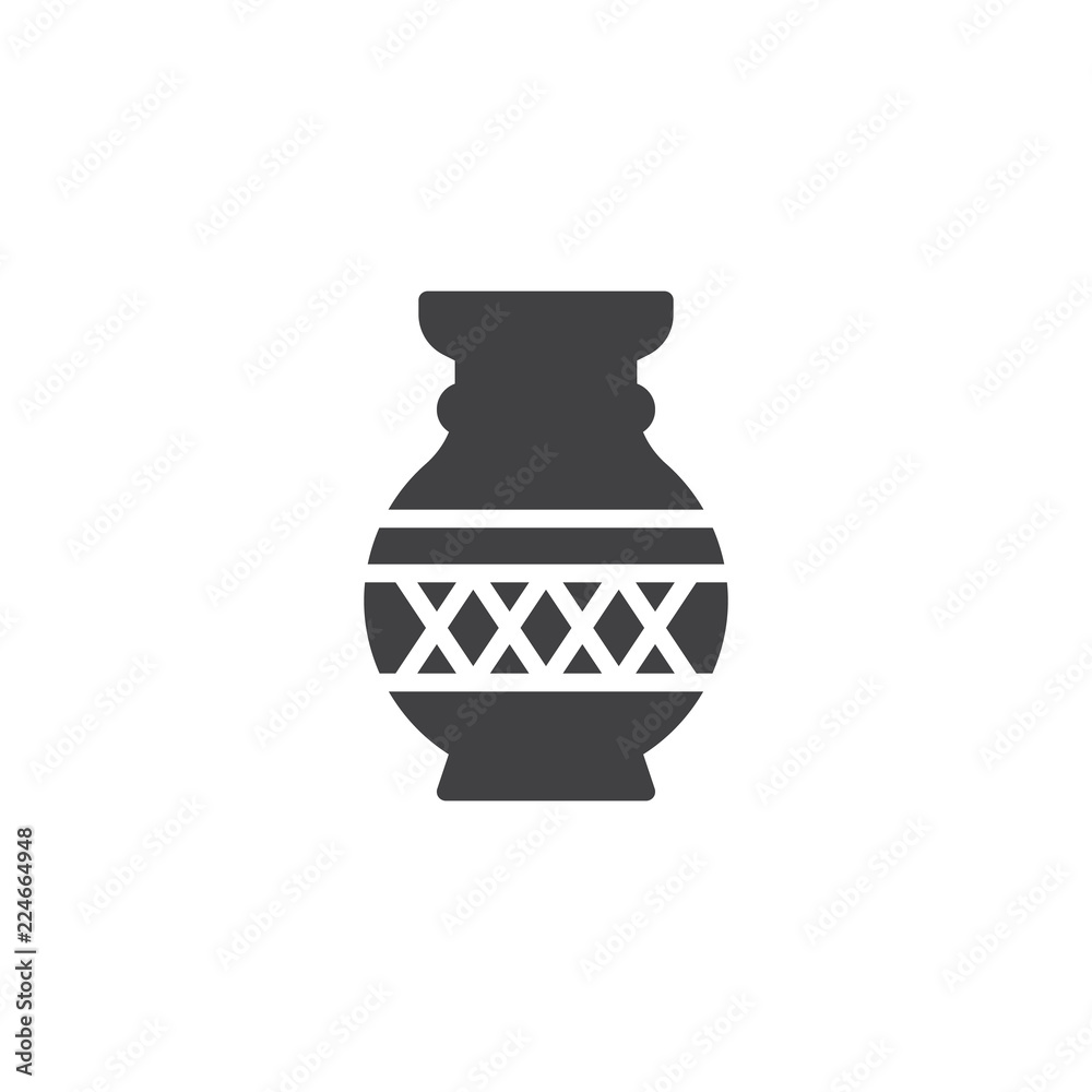 Beautiful vase vector icon. filled flat sign for mobile concept and web design. Decoration simple solid icon. Symbol, logo illustration. Pixel perfect vector graphics