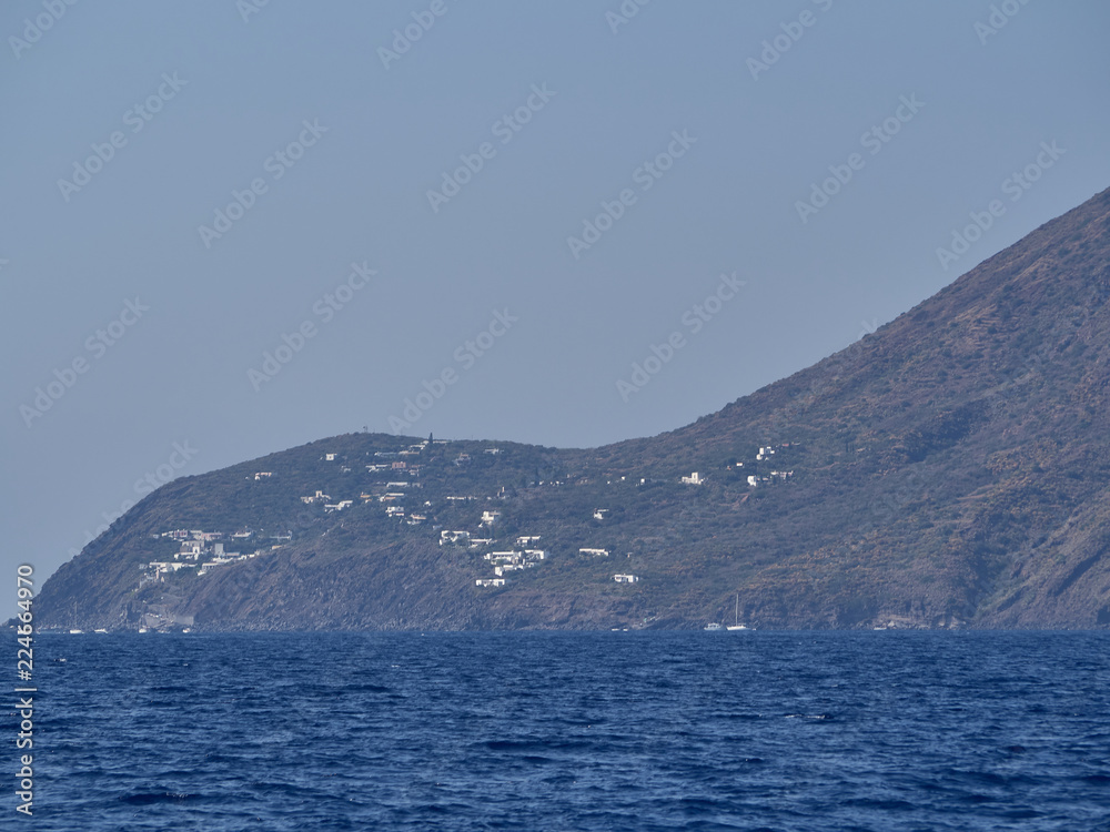 View of Ginostra, a small village in Stromboli, part of Aeolian Island, Sicily, Italy