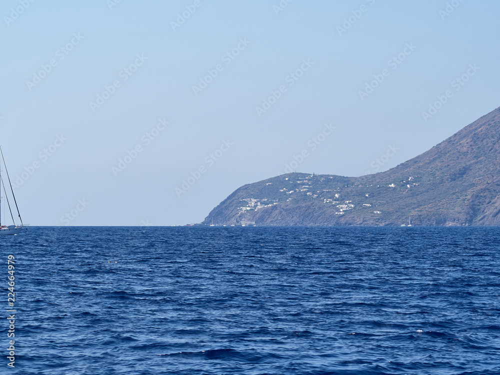 View of Ginostra, a small village in Stromboli, part of Aeolian Island, Sicily, Italy