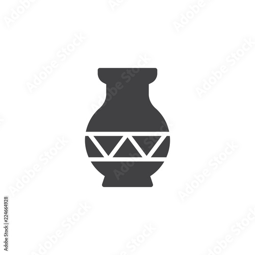 Ornamental vase vector icon. filled flat sign for mobile concept and web design. Decoration simple solid icon. Symbol, logo illustration. Pixel perfect vector graphics
