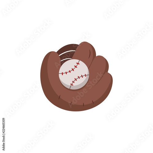Illustration of a glove with baseball
