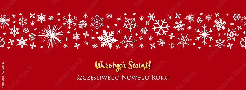 Polish Christmas and Happy New Year greeting card.