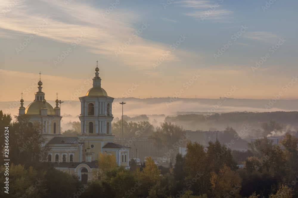 Novokuznetsk, Kemerovo region, Russian Federation - 09/21/2018: Savior Transfiguration Cathedral.