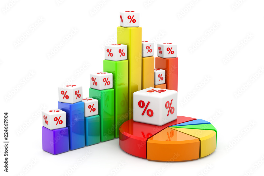 Naklejka premium Economical chart and graph