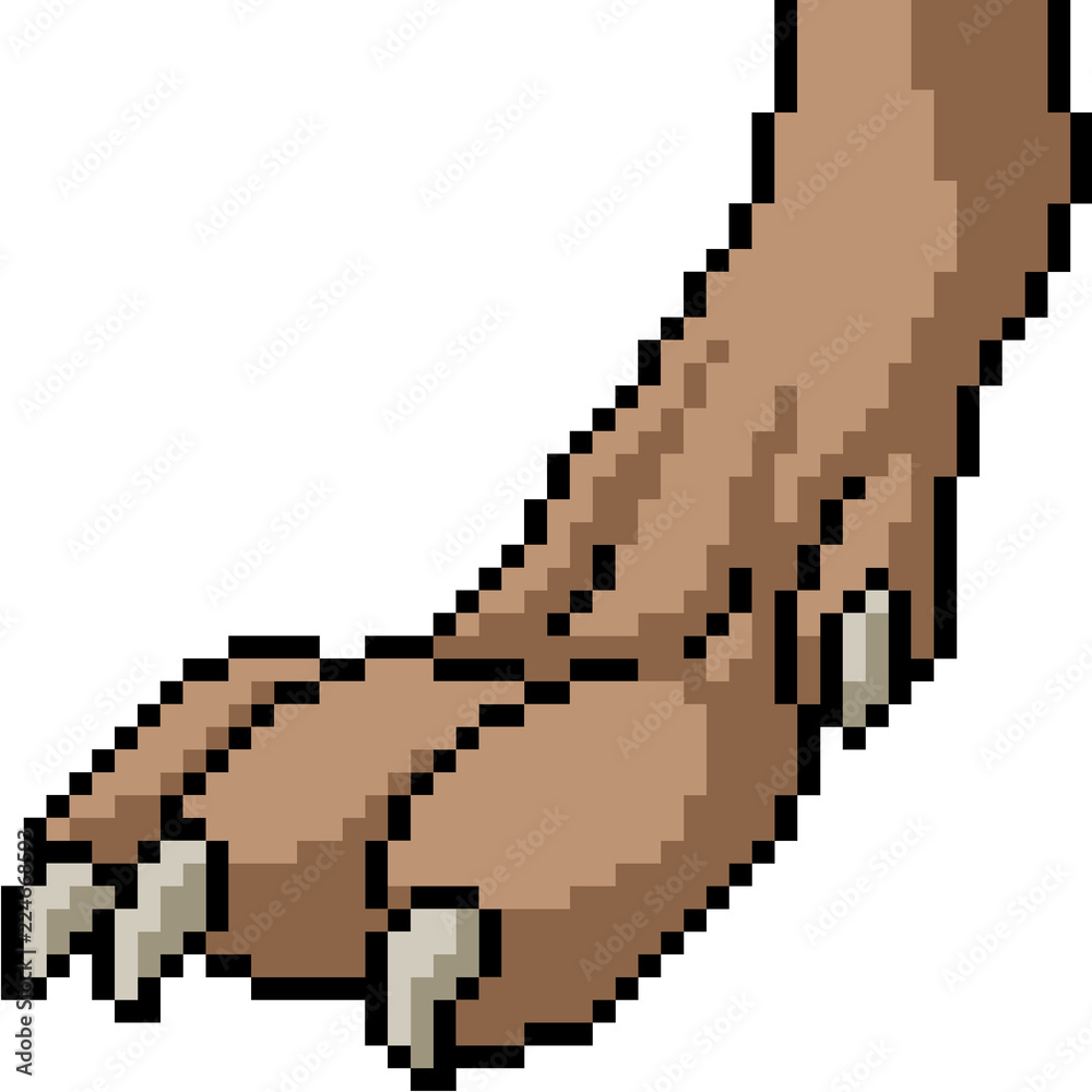 Fototapeta premium vector pixel art animal paw